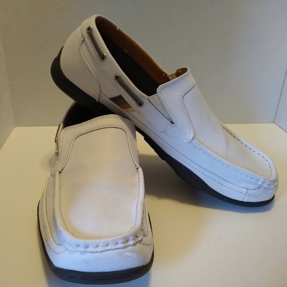 Skechers Men\'s Two Tone White Leather Driving Loafers main image 7